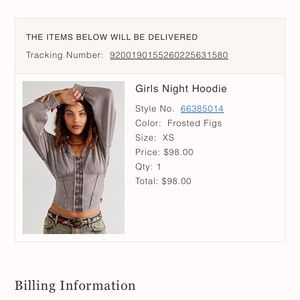Girls’ Night Hoodie. New without tags.